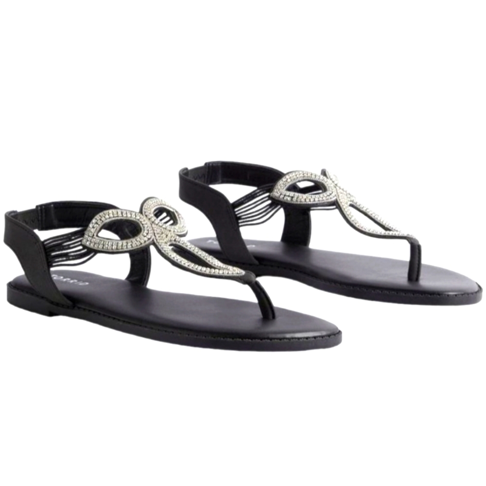 #491-TORRID Size 10WW Rhinestone Circular Elastic Slide  Gladiator Sandal